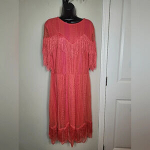 ASOS Lace and Tassle Midi Dress sz 14